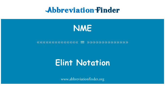 NME: Notation ELINT