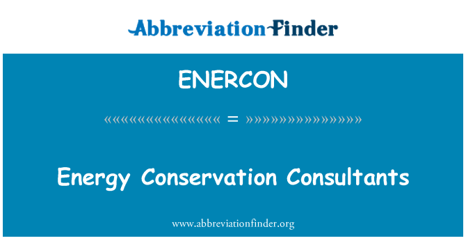 ENERCON: 에너지 절약 컨설턴트