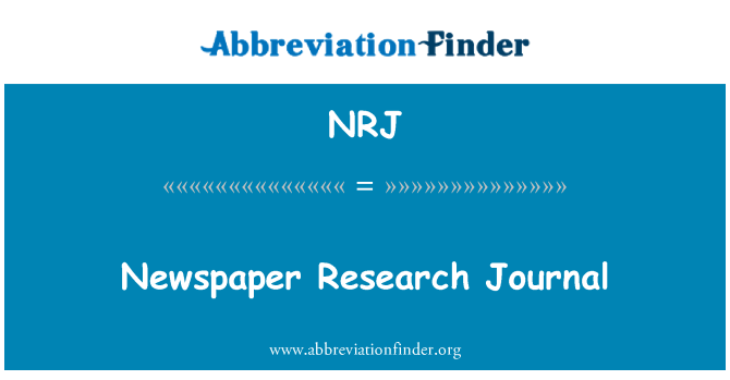 NRJ: Newspaper Research Journal