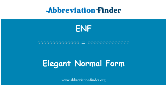 ENF: Elegant normalformen