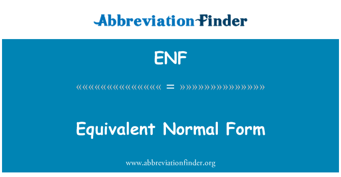 ENF: 同等の正規形