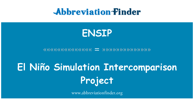 ENSIP: El Niño Simulation projet des comparaisons interlaboratoires