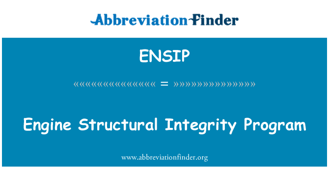 ENSIP: Motor structurele integriteit programma