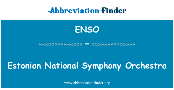 ENSO: Estonian National Symphony Orchestra