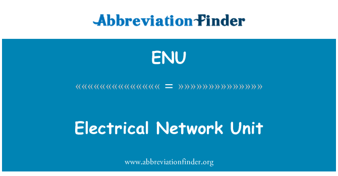 ENU: Elektrické sítě.
