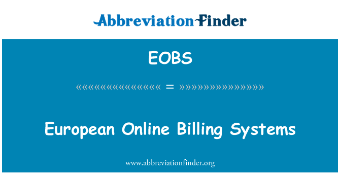 EOBS: 歐洲線上計費系統