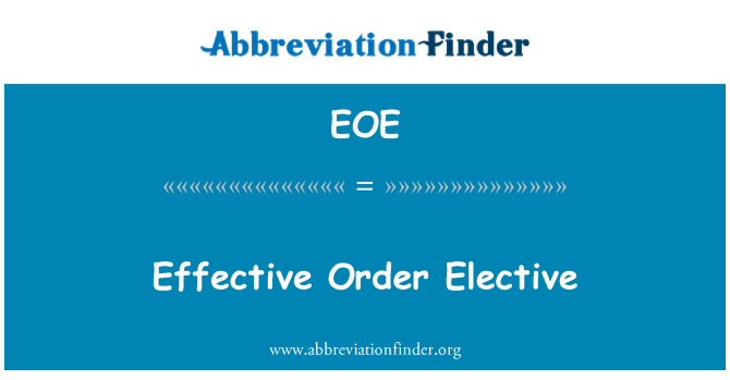 EOE: Effektiv ordre valgfag