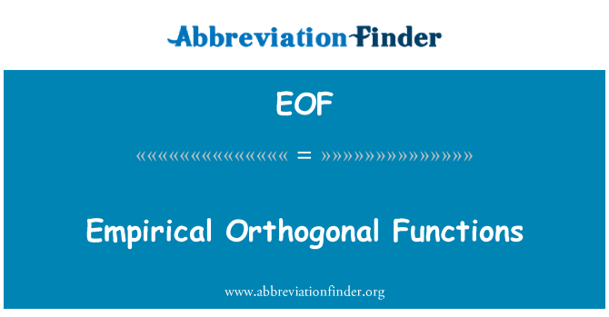 EOF: Funcții ortogonale empirice