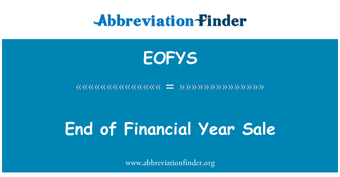 EOFYS: Konec účetního období prodeje