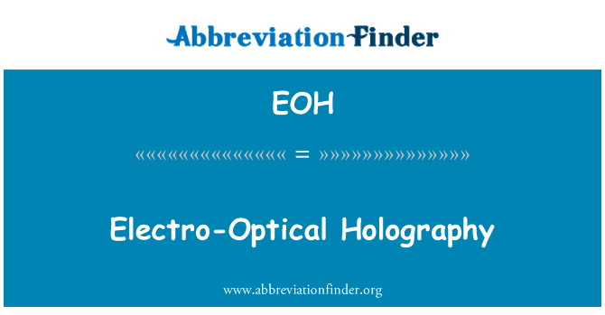 EOH: Elektro-optik Holografi