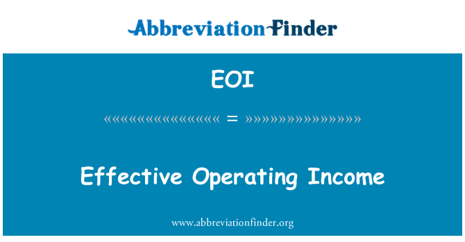 EOI: Pendapatan operasional yang efektif
