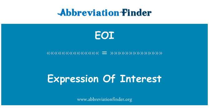 EOI: Expression Of Interest