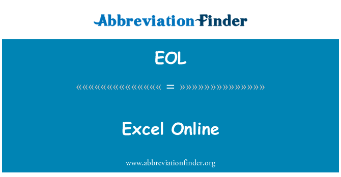 EOL: Excel tiešsaistē