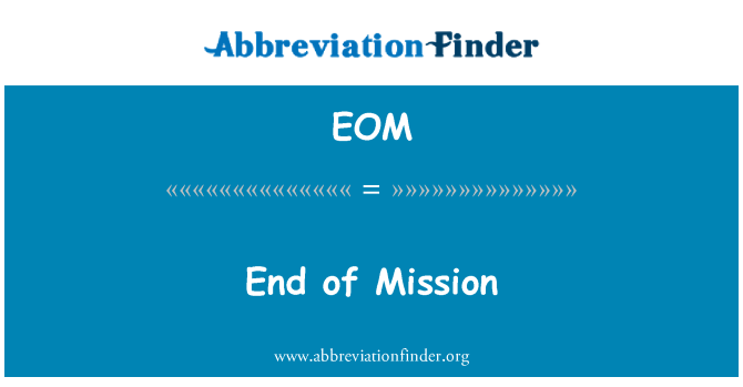 EOM: Tmiem tal-missjoni