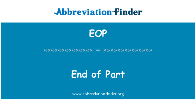 EOP: Ende des Teils
