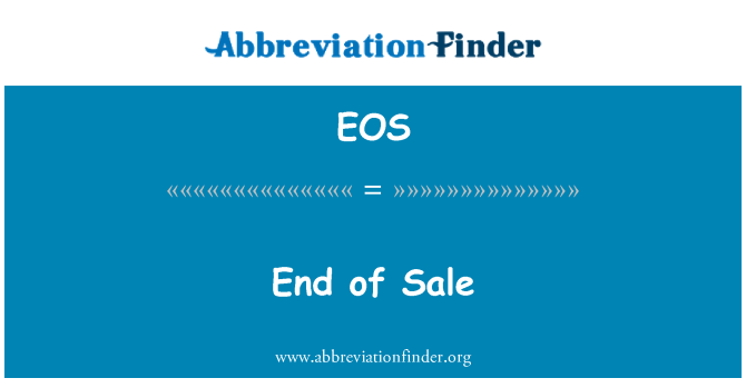EOS: Einde van verkoop