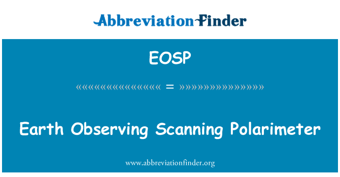 EOSP: Земля спостереження сканування поляриметр