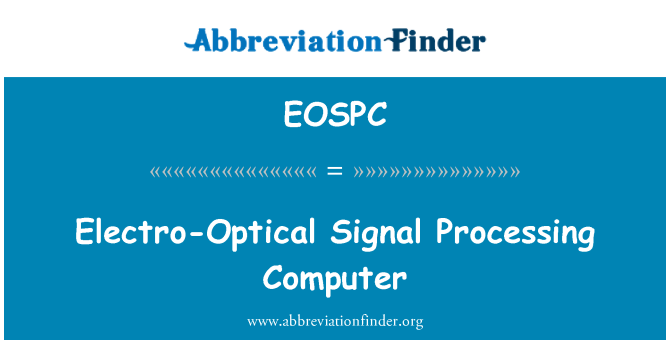 EOSPC: Elektro-optische signaal Processing Computer