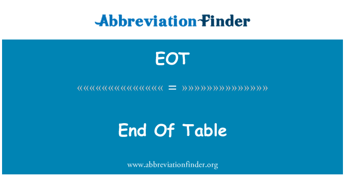 EOT: Tmiem tat-tabella