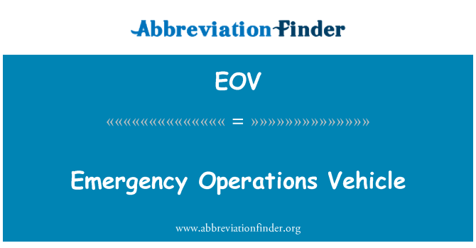 EOV: Véhicule d'interventions d'urgence