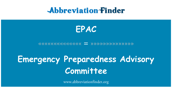 EPAC: Comité consultatif de planification d'urgence