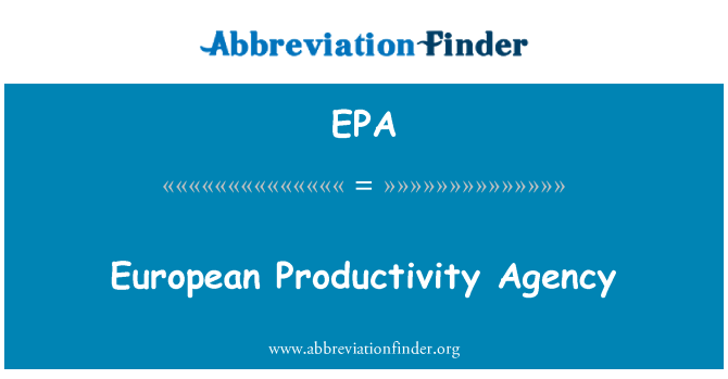 EPA: Agenzia europea per la produttività