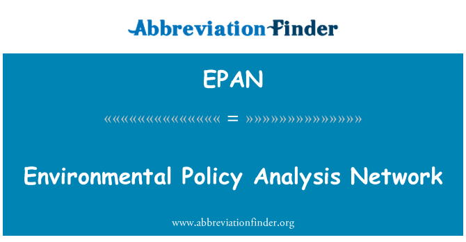 EPAN: Okoljske Policy Analysis Network