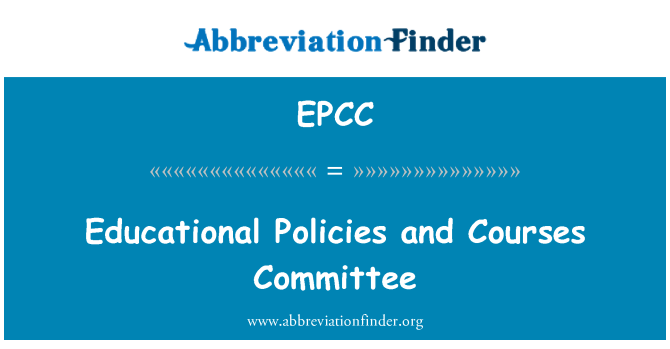 EPCC: Dasar-dasar pendidikan dan kursus Jawatankuasa