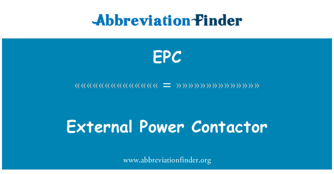 EPC: Contactor ta ' l-enerġija esterna