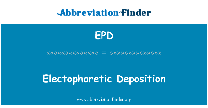 EPD: התצהיר Electophoretic