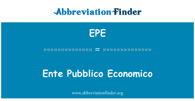 EPE: להזין אותי Pubblico Economico