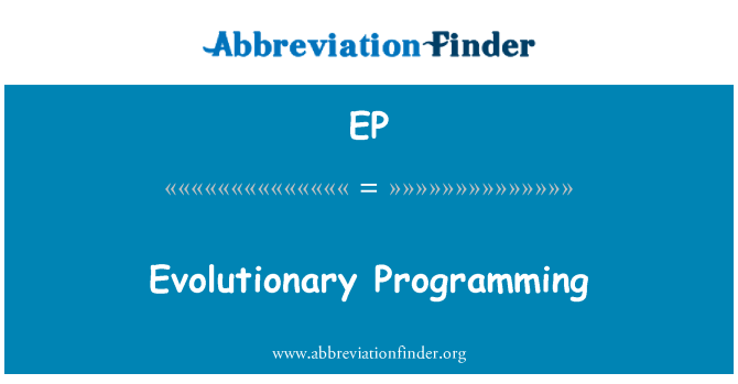 EP: Evoluční programování