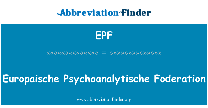 EPF: Europaische Psychoanalytische Foderation