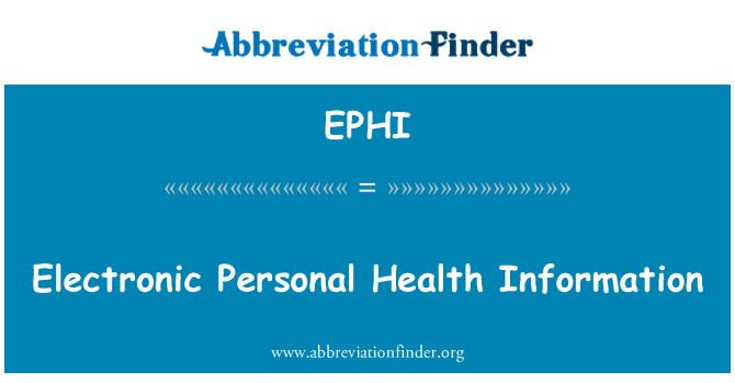 EPHI: Informazzjoni personali elettroniċi tas-saħħa