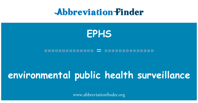 EPHS: siveyans anviwònman sante piblik