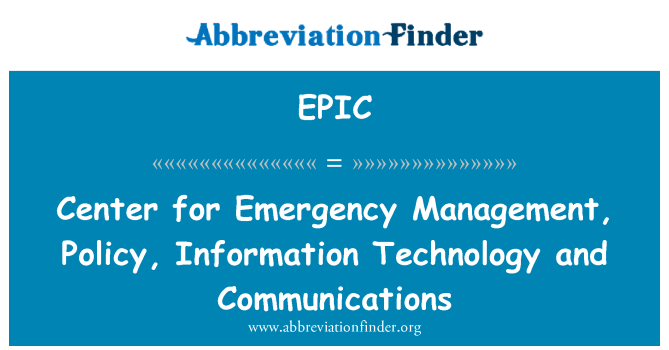 EPIC: Situacijų valdymo, politikos, informacinių technologijų ir ryšių centras