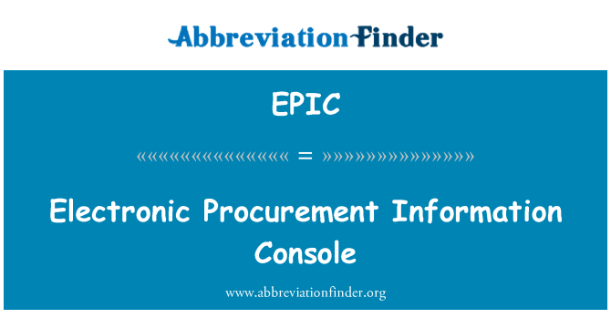 EPIC: Elektroninių viešųjų pirkimų informacijos konsolės