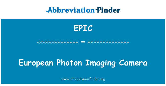 EPIC: European Photon Imaging Camera