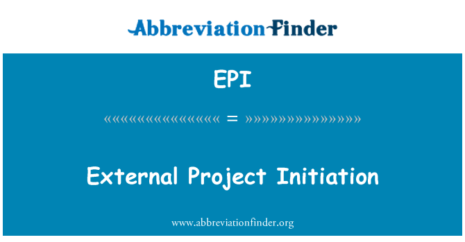 EPI: External Project Initiation