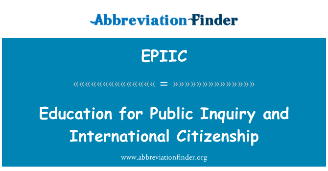 EPIIC: Education for Public Inquiry and International Citizenship