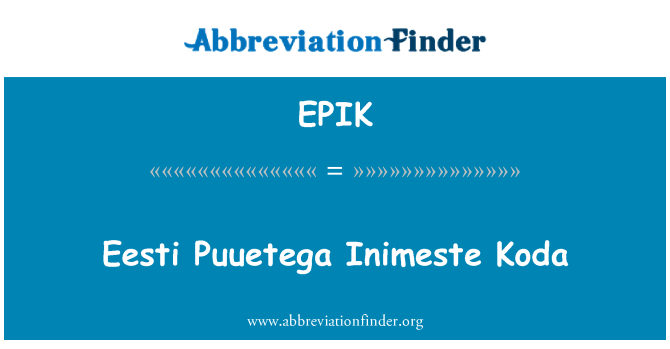 EPIK: Eesti Puuetega Inimeste Koda