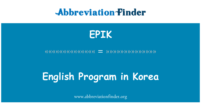 EPIK: English Program in Korea