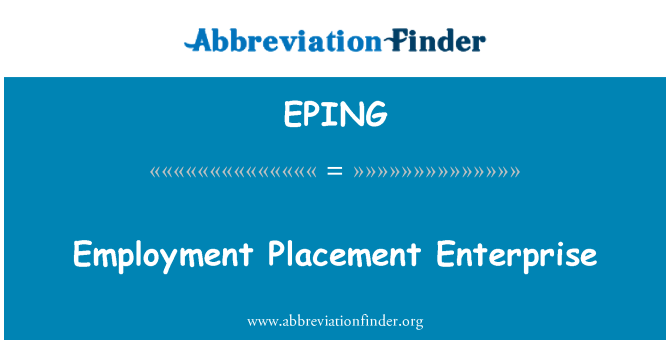 EPING: Entreprise de Placement emploi