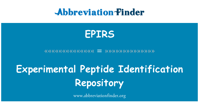EPIRS: Experimental Peptide Identification Repository