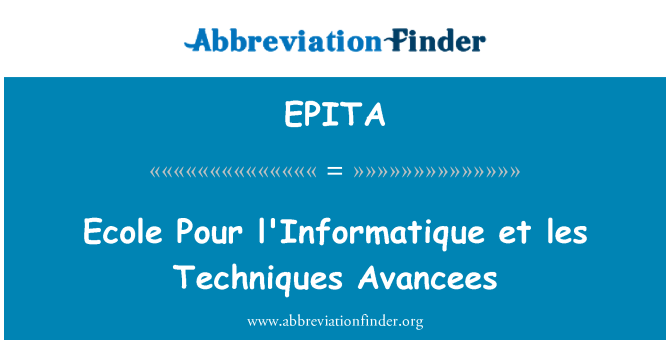 EPITA: Ecole hell l'Informatique et les teknikker Avancees