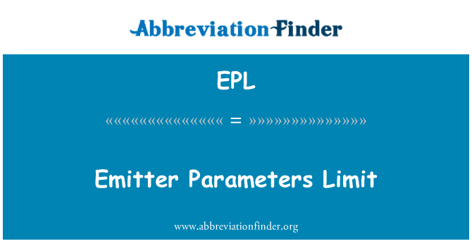 EPL: Spinduolis parametrų ribos