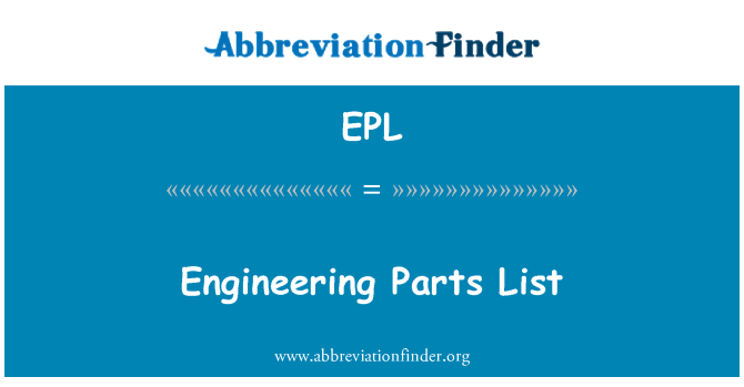 EPL: لیست قطعات مهندسی