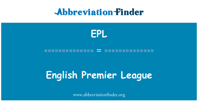 EPL: Inglês Premier League