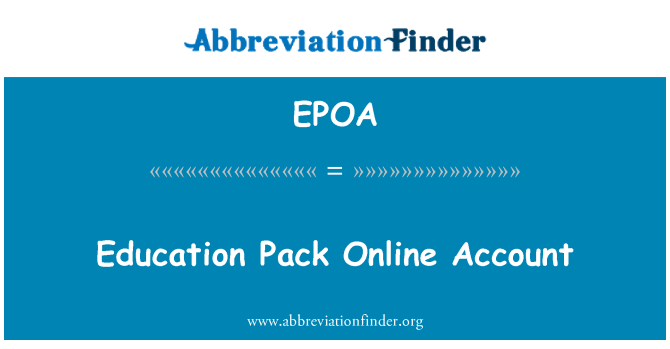 EPOA: Onderwijs Pack Online-Account