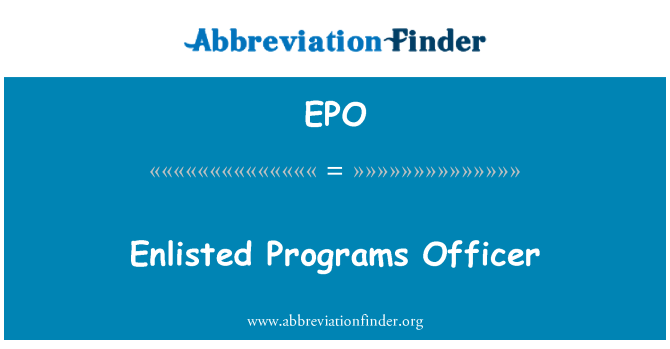 EPO: Enlisted programma's Officer